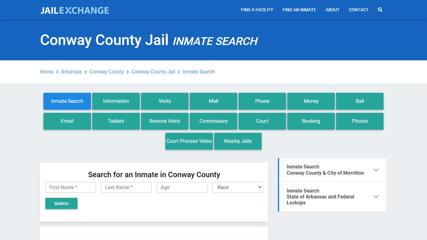 Conway County Jail, AR Inmate Search: Roster & Mugshots