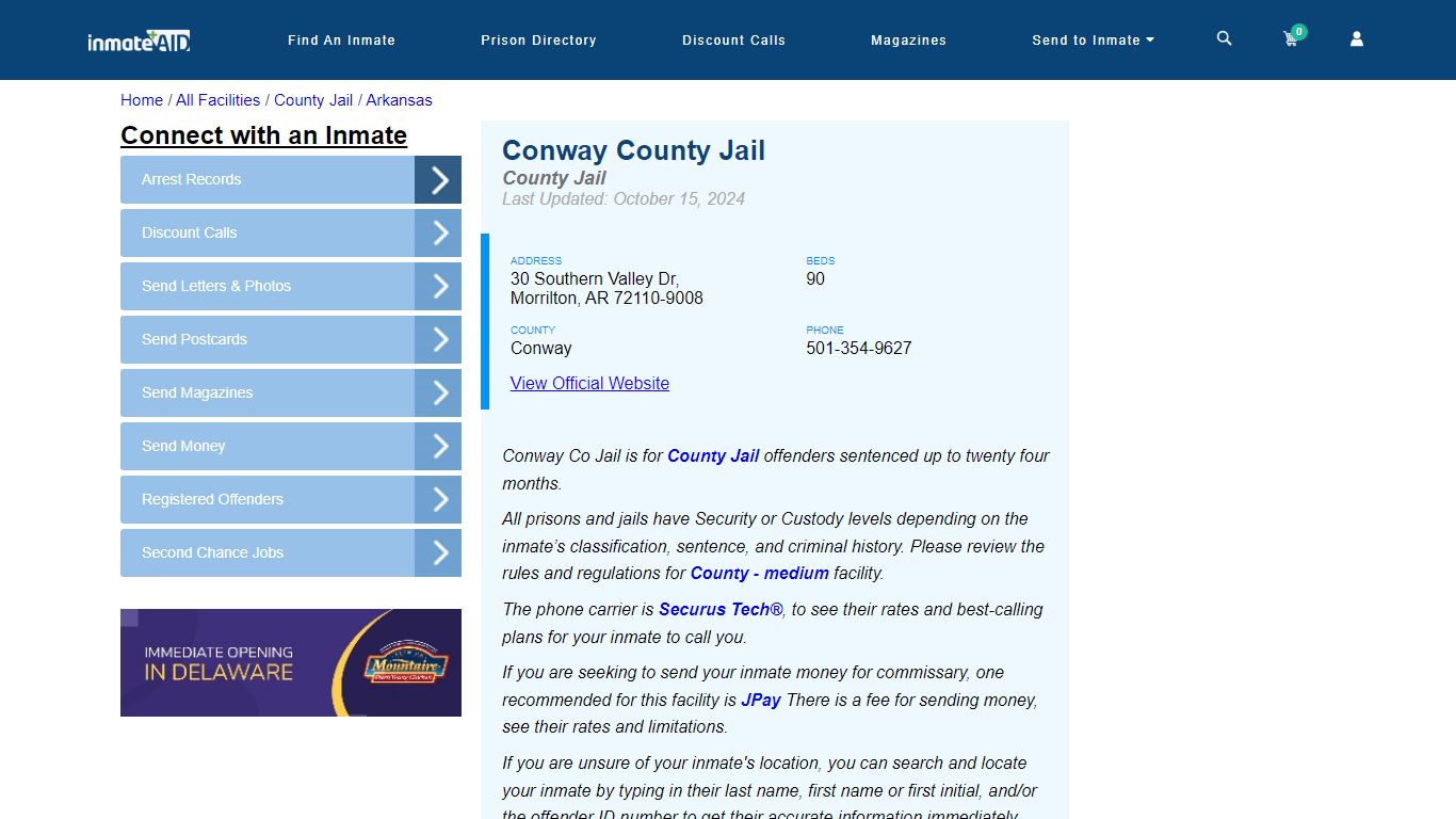 Conway County Jail - Inmate Locator