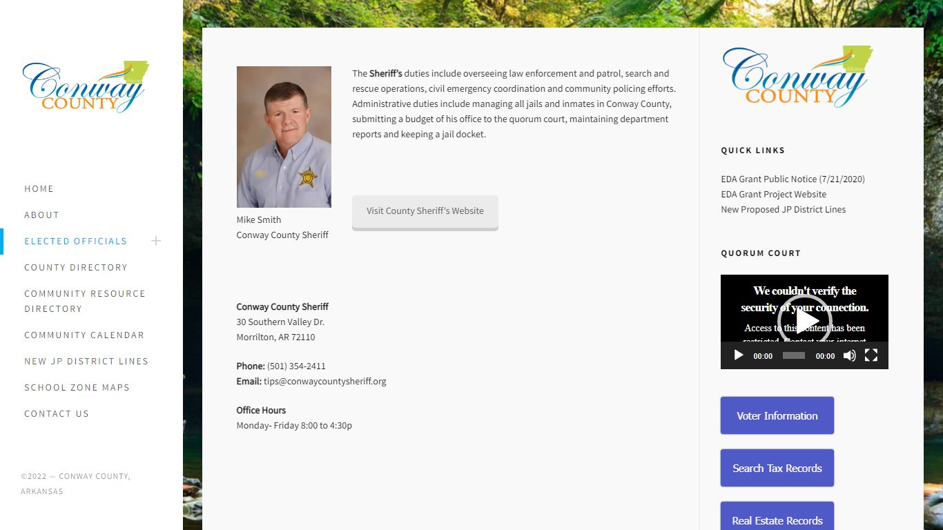 County Sheriff – Conway County, Arkansas